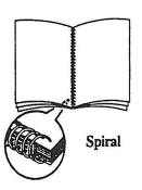 Line art illustrating spiral soft binding.