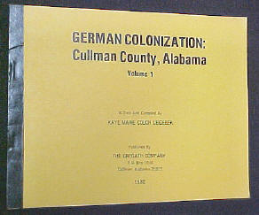 German Colonozation, Cullman, Alabama Book - tape and staple softbound