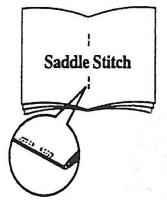 Close up illustration of saddle stitching