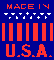 Made in the U.S.A. - red white and blue clipart icon